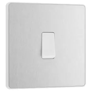 BG Evolve Brushed Steel 20A 16Ax Single Intermediate Light Switch - main image