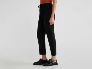 Image of Benetton, Trousers With Drawstring, taglia XS, Black, Women