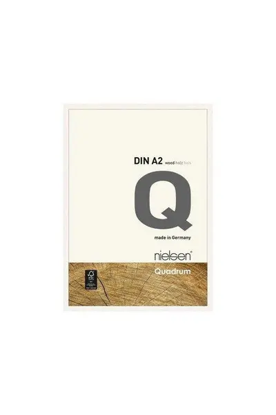 Image of Nielsen Quadrum A2 Wooden Picture Frame With Protective Glass Front White