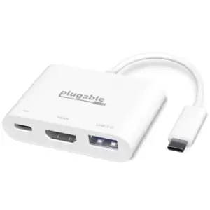 Image of Plugable Technologies USB C to HDMI Multiport Adapter 3-in-1 USB C Hub with 4K HDMI Output