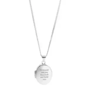 Image of Personalised Sterling Silver Oval Locket Pendant Necklace