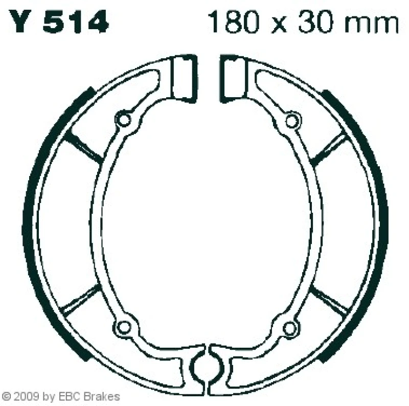 Image of EBC Brakes Y514 Brake Shoes Ø: 180mm Brake Shoe Set (70)