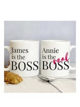 image of Personalised The Real Boss Mug Set