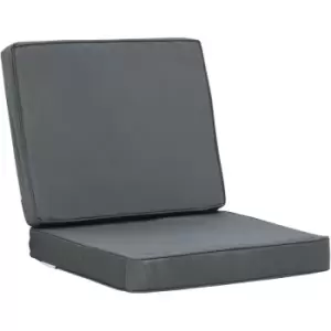 Image of Outdoor Seat and Back Cushion Set Replacement Cushions, Dark Grey - Dark Grey - Outsunny