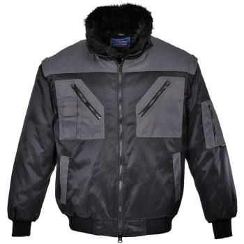Image of Portwest - PJ20BYR5XL - sz 5XL Two Tone Pilot Jacket - Black/Grey