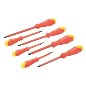 image of Silverline Insulated Soft-Grip Screwdriver Set 7pce - 7pce