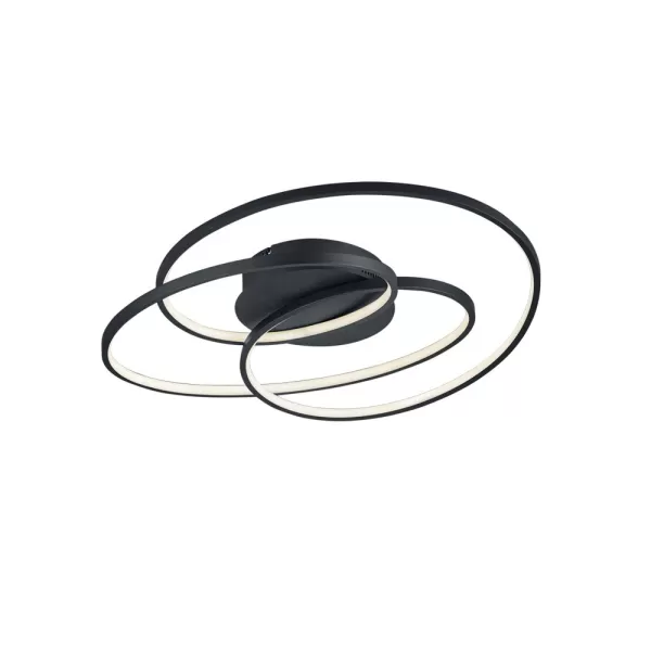Image of Gale Modern 38.5W LED Semi Flush Light Black Matt 3000K