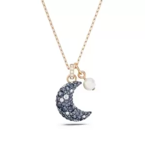 image of Luna Multicoloured Rose Gold-tone Plated Moon Pendant 5671585