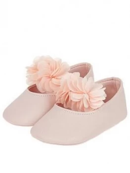 image of Monsoon Baby Macaroon Pink Corsage Booties - Pale Pink