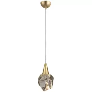 image of Schuller Aquaria Integrated LED Pendant Ceiling Light Matt Gold, Transparent 3000K 450Lm