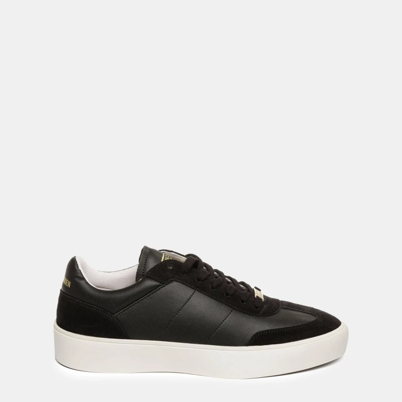 Image of Steve Madden Mens Lyonell Court Trainers Black/Off White male 6 (40)