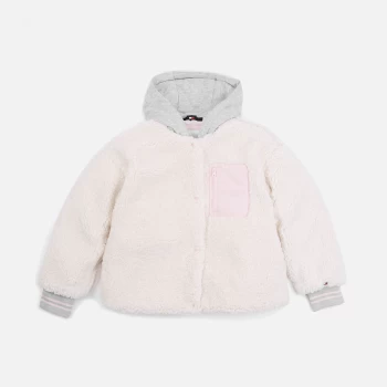 Image of Tommy Hilfiger Girls Sherpa Jacket - Ivory Petal - 10 Years