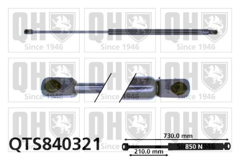 Image of QUINTON HAZELL Tailgate strut QUINTON HAZELL QTS840321