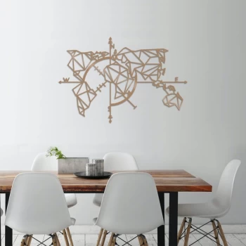 Image of World Map Metal Decor 2 - Copper Copper Decorative Metal Wall Accessory