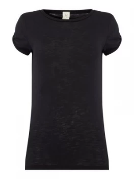 Free People Clare Round Neck Short Sleeve Tee Black