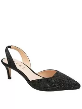 image of Ravel Mallow Heeled Slingback Shoe, Black, Size 4, Women