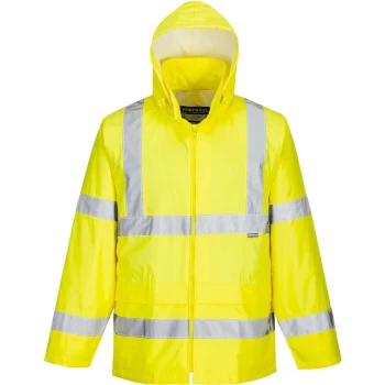 Image of H440 - Yellow Sz 5XL Hi-Vis Rain Jacket Coat Visibility Reflective - Portwest