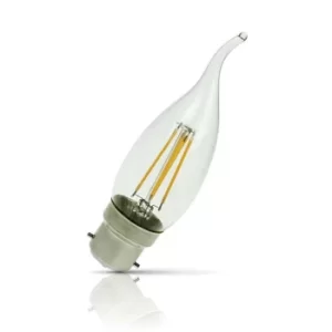 image of Prolite Candle LED Light Bulb B22 4W (30W Eqv) Warm White Flame Tip Clear