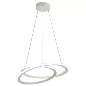 image of Ceiling Pendant, 1 x 40W LED, 4000K, 2996lm, 3 Step Dimming, Matt White - Luminosa Lighting