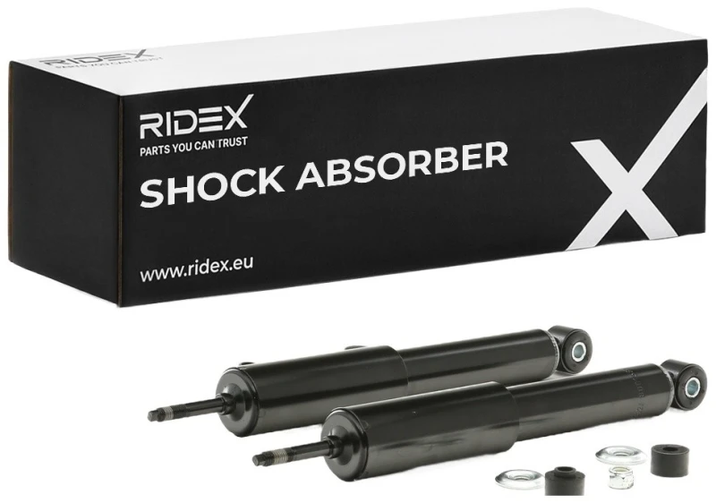 Image of RIDEX 854S2374 Shock absorber Rear Axle, Gas Pressure, Twin-Tube, Telescopic Shock Absorber, Bottom eye Shock Absorber (854)