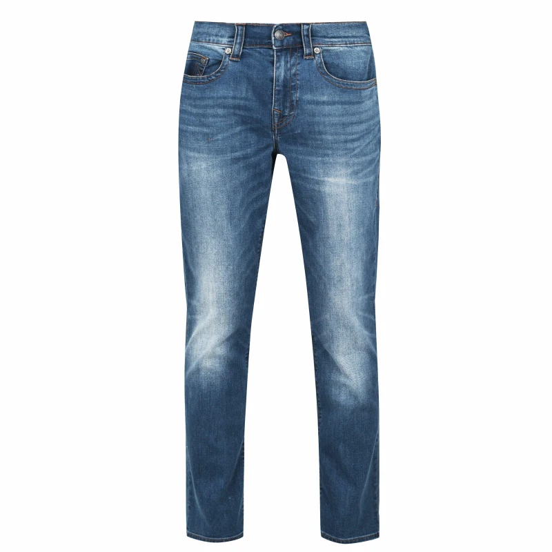 Image of True Religion Ricky Straight Jeans Straight Jeans 32W R Blue 64102119325
