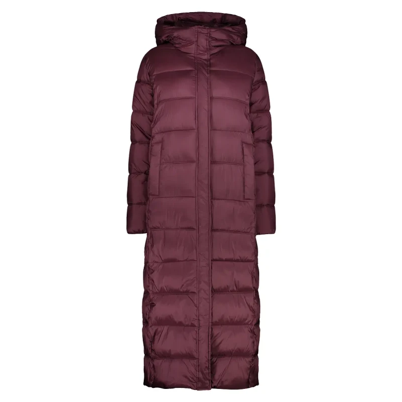 Image of CMP Long shiny hooded puffer jacket For Her CMP Rouge Female L
