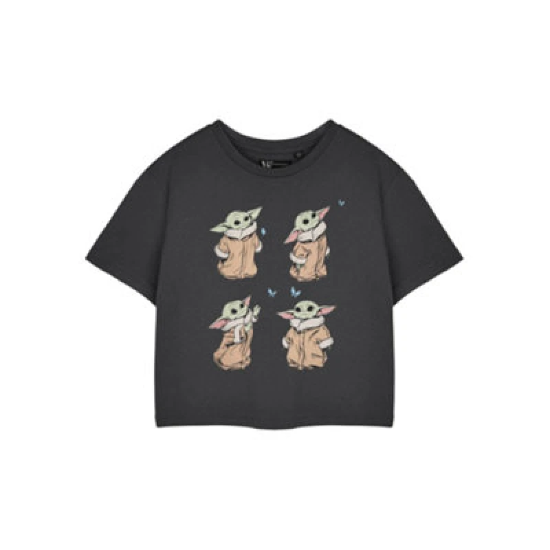 Image of Star Wars Cropped Short Sleeved T-Shirt Grey female