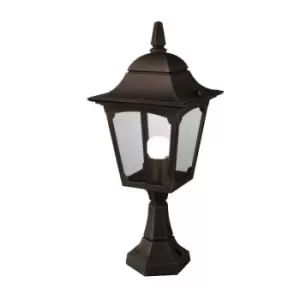 Image of Chapel 1 Light Outdoor Pedestal Lantern Black IP44, E27