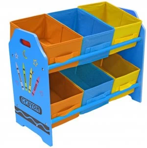 image of Kiddi Style Crayon Bin Storage Blue