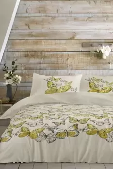 image of 'Mariposa' Hand Painted Butterfly Print Duvet Cover Set