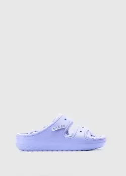 Image of Crocs Womens Classic Cozzzy Lined Sandal In Digital Violet