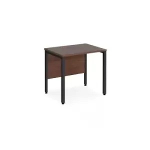 image of Maestro 25 straight desk 800mm x 600mm - Black bench leg frame and walnut top