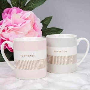 image of By Appointment Double Mug Set - Foxy Lady & Silver Fox