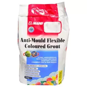 Image of Mapei Anti-Mould Flexible Coloured Tile Grout Black 5kg