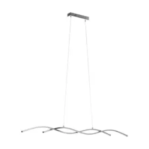 Image of Pendant Light Colour Chrome Shade White Plastic Bulb LED 2x14W Included