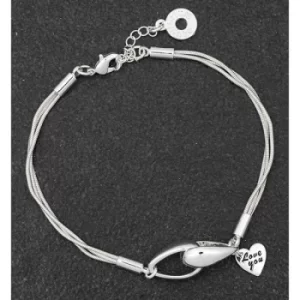 Image of Sentiment Chains Silver Plated Bracelet Love You