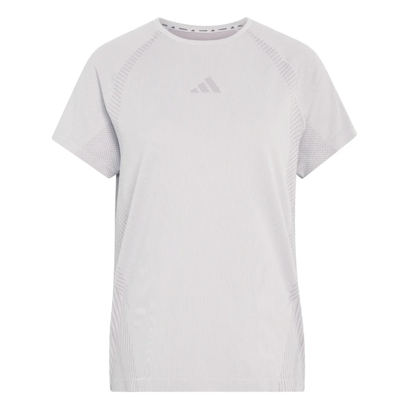 Image of Seamless knit womens T-Shirt adidas Violet Female XS