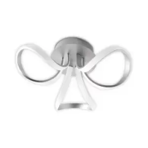 image of Integrated LED ceiling lamp Knot Silver 3 bulbs 19cm