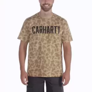 Image of Carhartt Mens Camo Block Logo Relaxed Fit Jersey T Shirt M - Chest 38-40' (97-102cm)