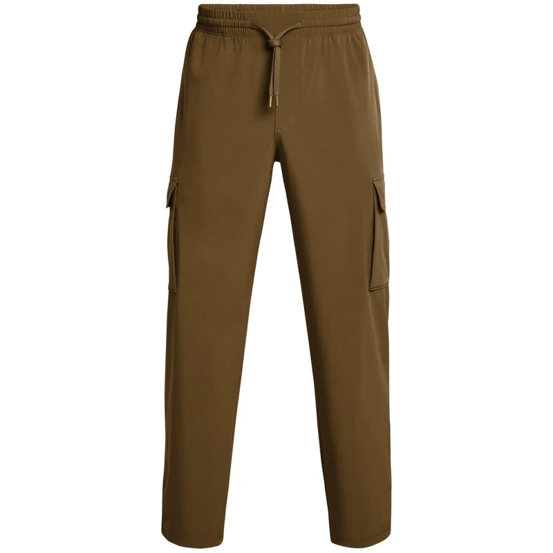 Image of Under Armour Mens Vibe Woven Open Hem Fleece Joggers Brown male M