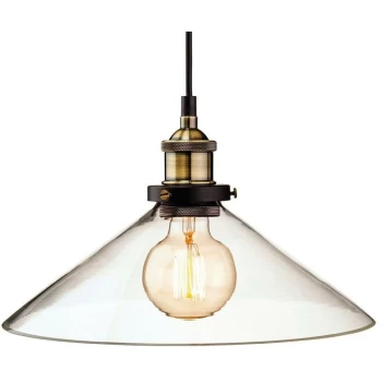 image of Firstlight - Empire - 1 Light Dome Ceiling Pendant Antique Brass, Clear Glass, E27