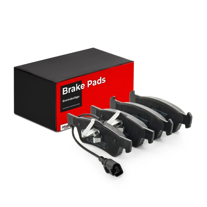 Image of STARK SKBP-0010417 Brake pad set Rear Axle, with integrated wear sensor, with anti-squeak plate Brake Pad Set,disc brake (402)