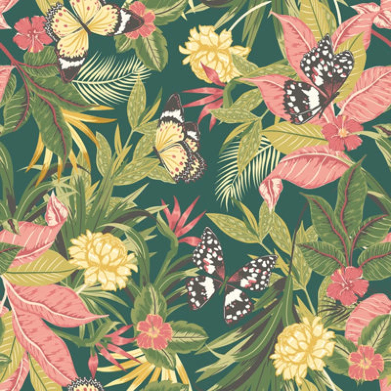 Image of Hoopla Walls Paradise Forest Mix Smooth Matt Wallpaper