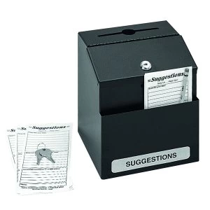 Safco Locking Steel Suggestion Box Black 4232BL