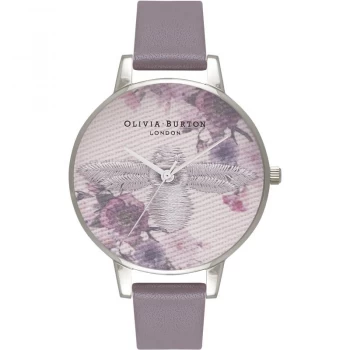 Image of Embroidered Dial Grey Silver & London Grey Watch