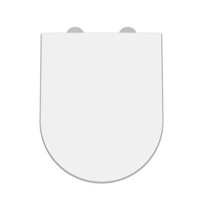 Image of Balterley Luxury D Shape Top Fix Soft Close - White White unisex