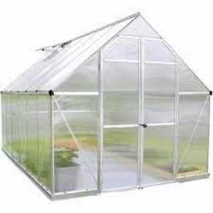 image of Palram Essence Silver 8 x 12ft Greenhouse Polycarbonate, Aluminium, Steel