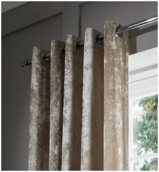 Image of Catherine Lansfield Crush Velvet Curtains 168x137 - Natrual