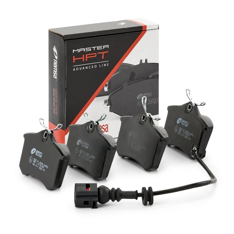 Image of REMSA 0263.41 Brake pad set Rear Axle, incl. wear warning contact, with spring, with adhesive film Brake Pad Set,disc brake (402)