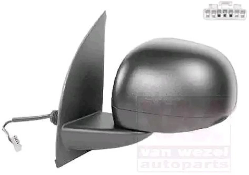 Image of VAN WEZEL 1711807 Wing mirror * HAGUS * Left, black, Heatable Outside Mirror (50)